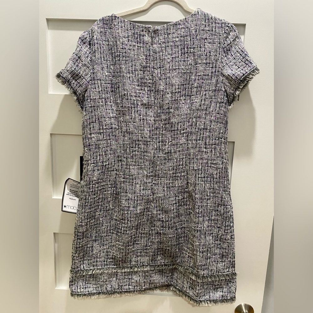 Adrianna Papell Tweed and tinsel mini dress size 14 - Picture 3 of 12
